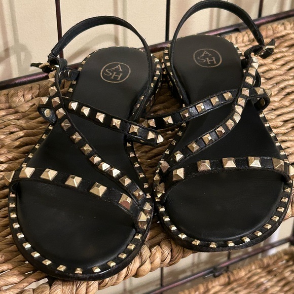 Ash Peace Studded Slingback Leather Sandals 38 - Picture 10 of 12
